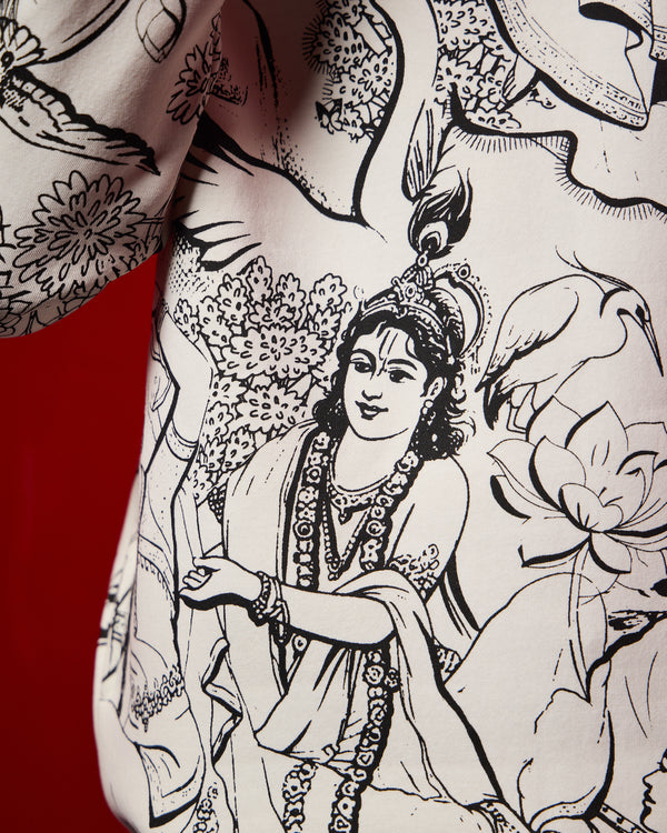 Krishna Vrindavan Leela All-Over Printed Hoodie