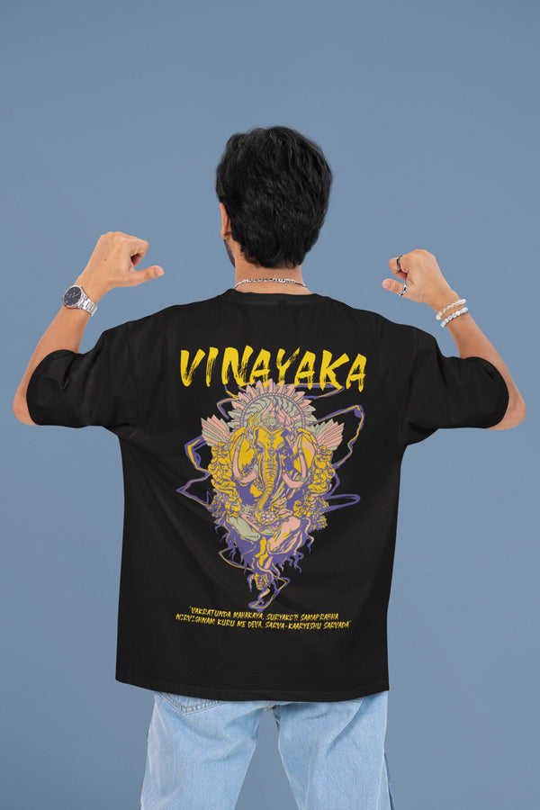 “VINAYAKA” Ganesha Mantra Oversized T-Shirt – Soft Cotton Spiritual Wear