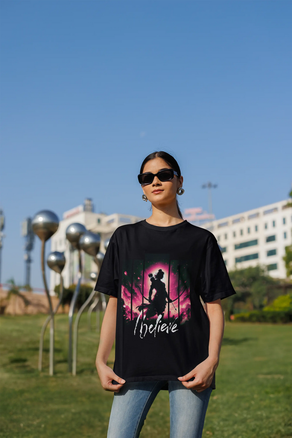 Believe in Ram Ultra Soft 220 GSM Premium Cotton Oversized T-shirt