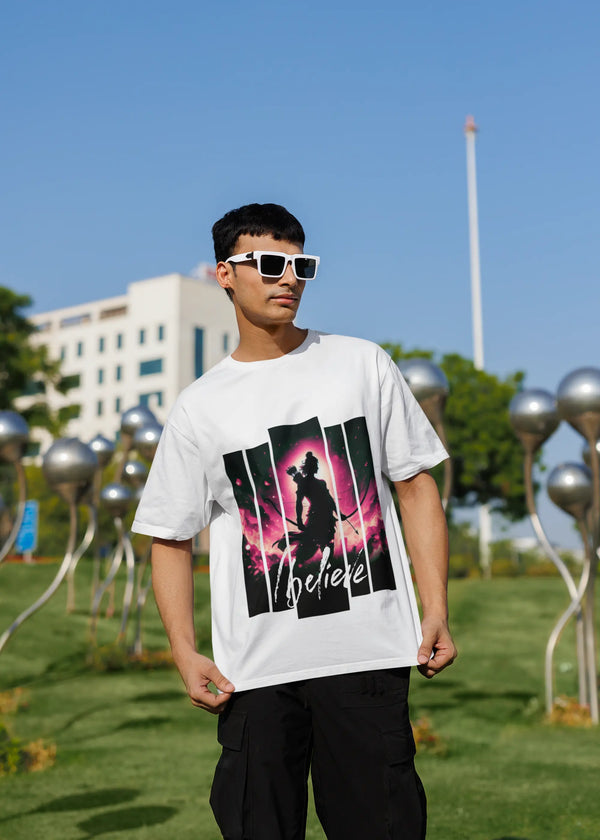 Believe in Ram Ultra Soft 220 GSM Premium Cotton Oversized T-shirt