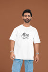 श्री गणेशाय नमः" Soft Cotton Spiritual Wear Oversized T-Shirt – White Edition