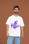 "Shree Krishna" Flute Edition Oversized T-Shirt – Soft Cotton Spiritual Wear
